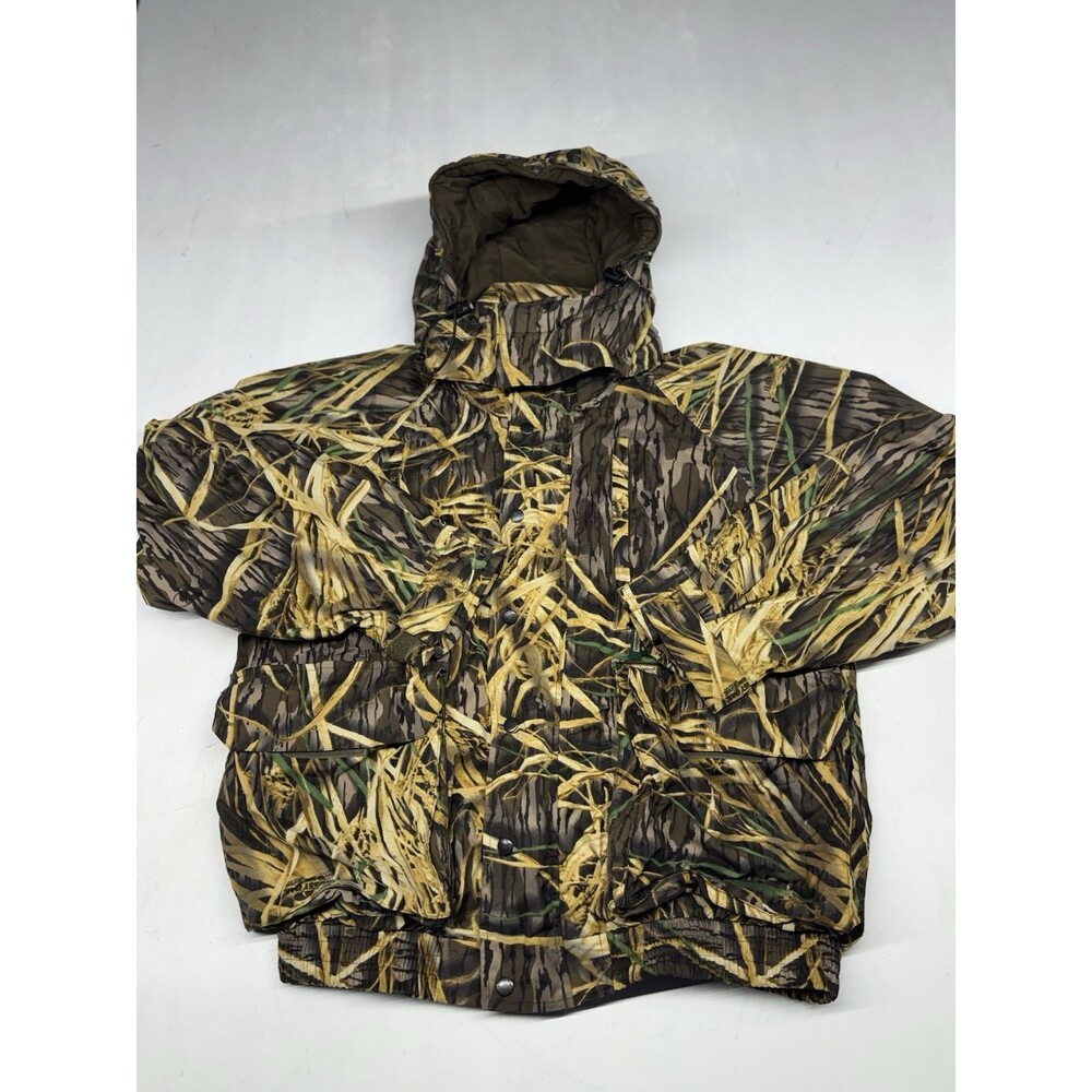 Vintage Remington Mossy Oak Break Up Camouflage Hooded Hunting Jacket Size XL